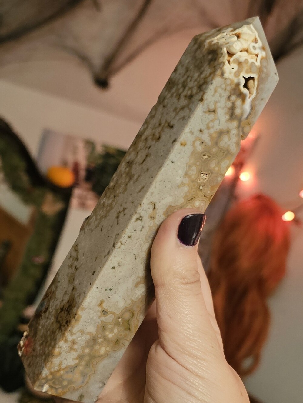 ✨NEW! Big Stunning Orbicular Ocean Jasper Tower|Open Vugs w/ Fully Formed Orbs!